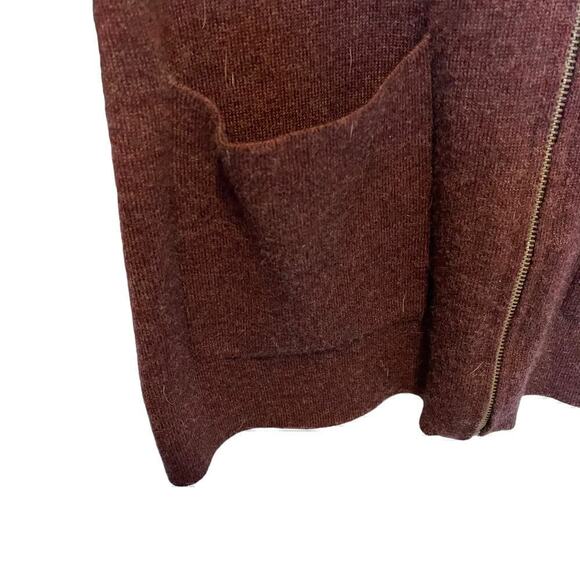 Jones & Company Cardigan Zip Front Burgundy and Grey Knit Size S with pockets - Picture 5 of 10
